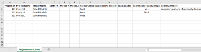 Import Project Data Example