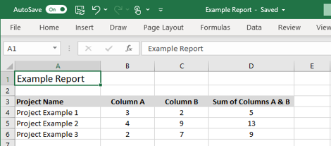 General Excel Calculated Columns Formula Example