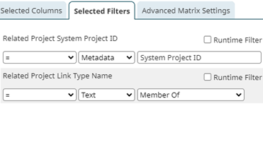 Selected Filters Example