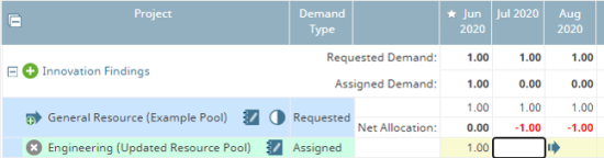 Net Allocation in Resource Editor Example