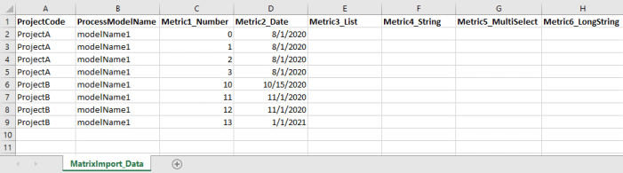 Import Matrix Data Example