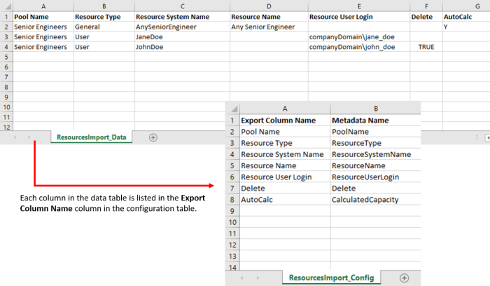 Import Resource Config Example