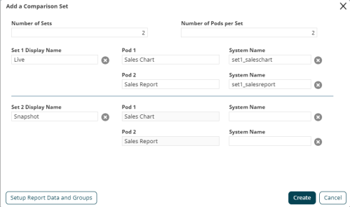 Add a Comparison Set Dialog Example