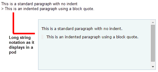 Long string metric with block quote example